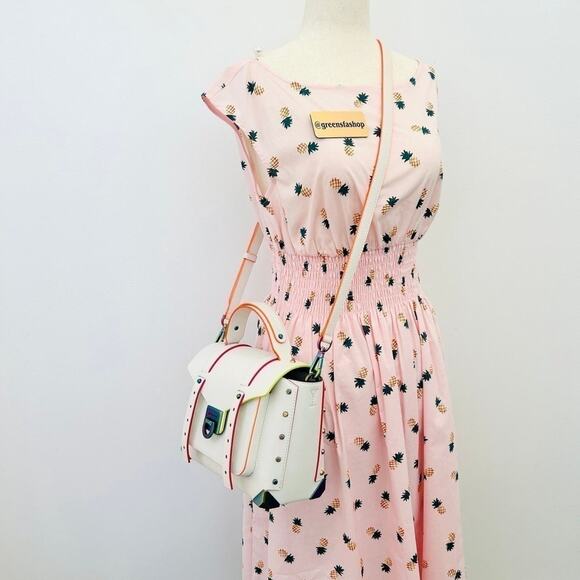 Michael Kors Purse Manhattan Satchel Crossbody Optic White - Picture 9 of 9